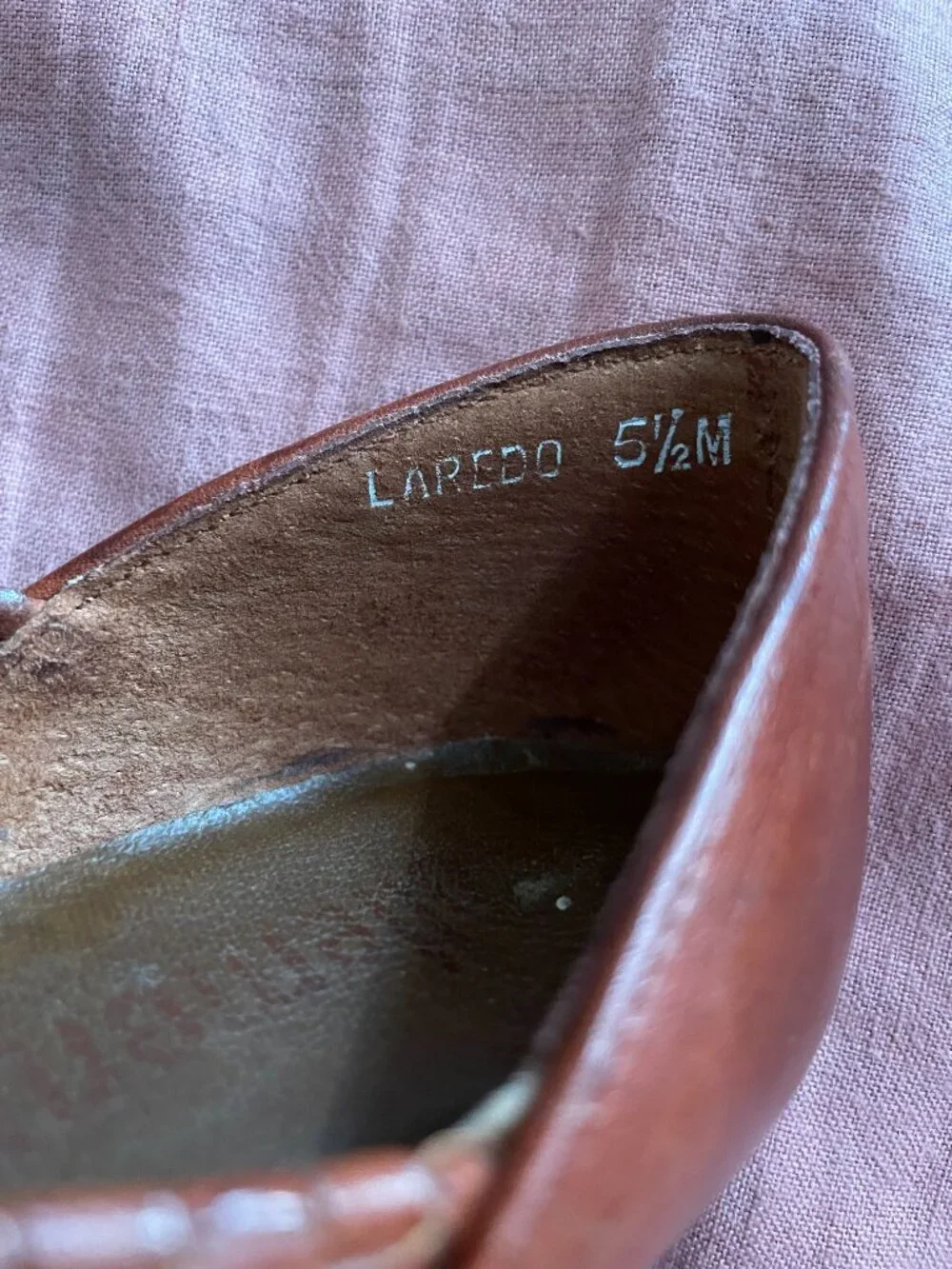 True Vintage Ellemenno Woven Brown Leather Kitten Heels - Size 5 1/2M